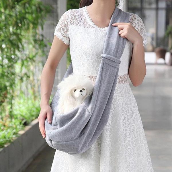 

hand-breathable cotton dog sling carriers bag portable small dogs cats slings outdoor pet carrier travel shoulder pouch