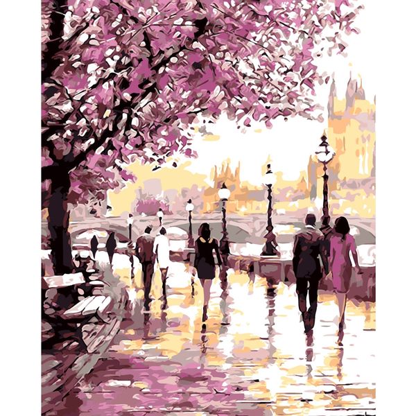 

diy park oil painting art wall home decoration