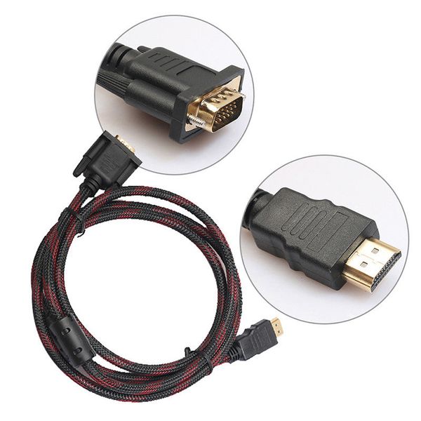 1080P HDMI Male To VGA Male Video Converter Adapter Cable For CPU To Monitor