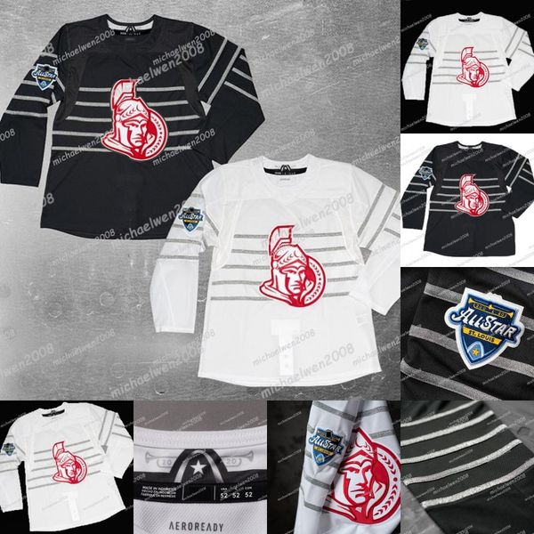 

ottawa senators 2020 all star jersey thomas chabot chris tierney brady tkachuk bobby ryan colin white ron hainsey jean-gabriel pageau jersey, Black;red