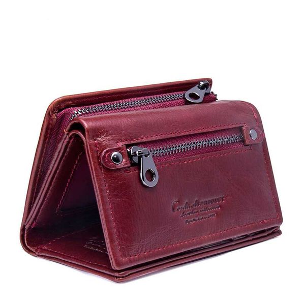 

women wallets and purses women's genuine leather vallets zipper pouch fashion slim walet coin pocket portomonee a29, Red;black