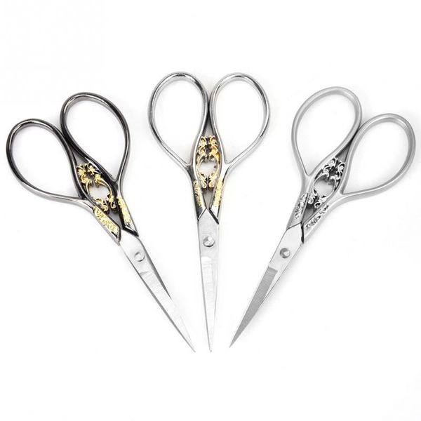 

1pc different pattern optional antique style stainless steel tailor scissors household diy sewing accessories tools