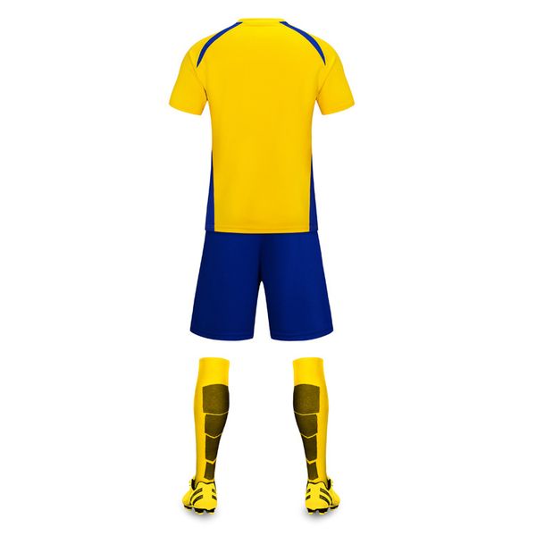 

men blank double-sided football team uniforms kits sports clothes tracksuits personality customized football sets with shorts c03-52, Blue;black
