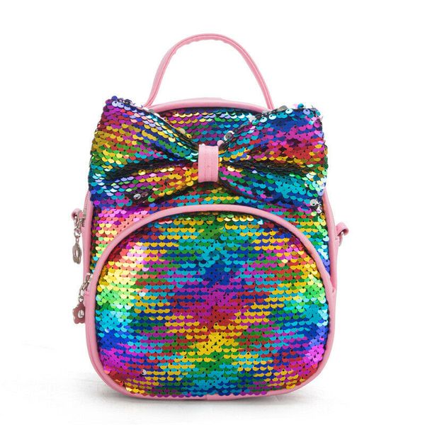 

2019 chlidren backpack kids shoulders bag cute fashion sequins bow casual travel girls schoolbag rucksack