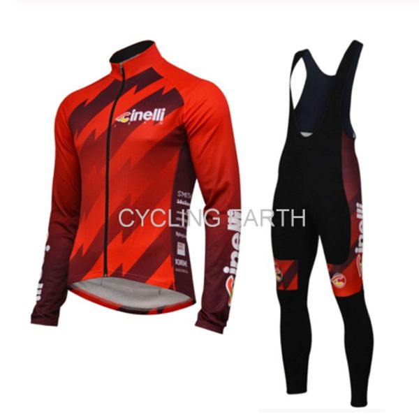 

cinelli 2019 long sleeve cycling jersey suit summer breathable bib pants ropa ciclismo bicycle clothing mtb bike men clothes set, Black;red