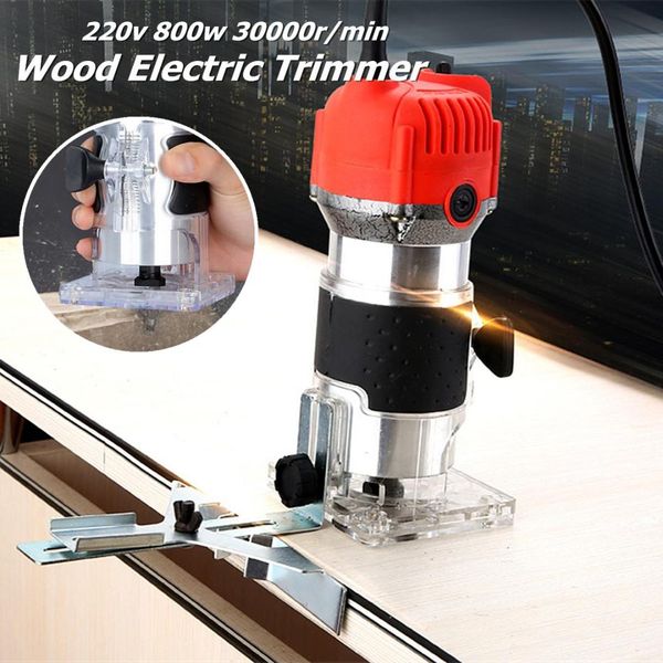 

drillpro 30000rpm woodworking electric trimmer wood milling engraving tool 800w slotting trimming machine wood router slotting