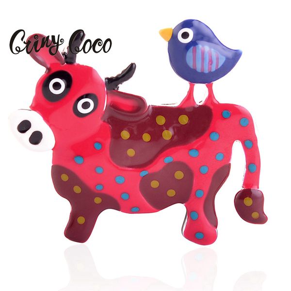 

cring coco 2019 cartoon cow enamel pins metal men boys fashion alloy brooches for women brooch vintage scarf dresses pin, Gray