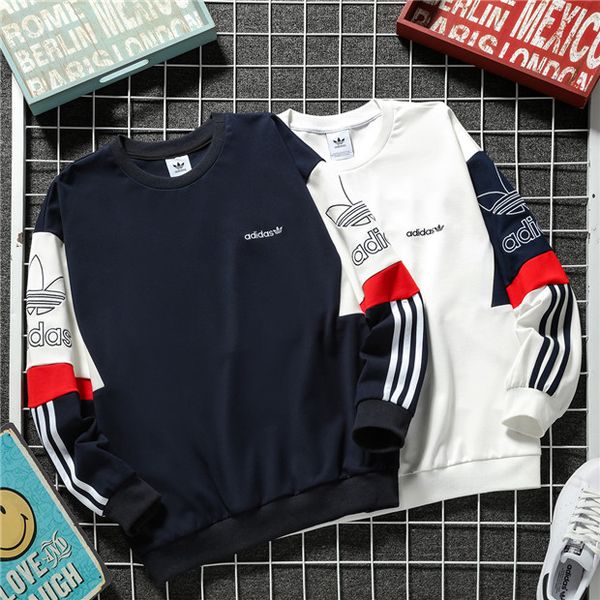 

новый свитер высокого качества толстовка мужчины женщины повседневная длинные рукава футболки дизайнера марка color matching пара свитер пис, Black