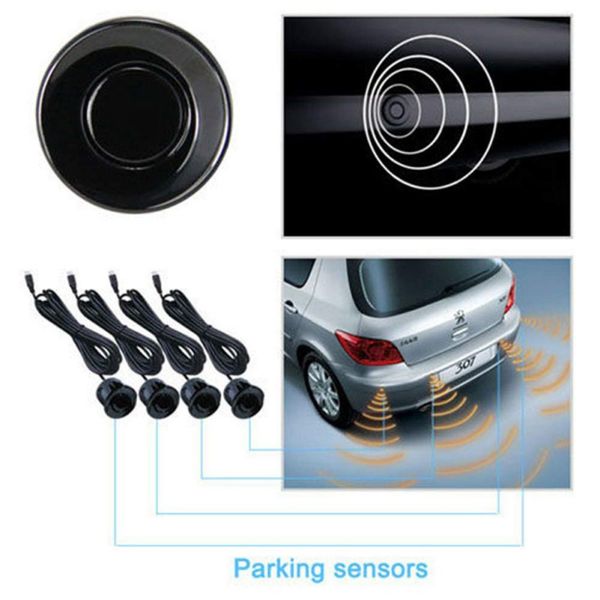 

4 sensors buzzer alert indicator kit probe radar car backup reverse sound system parking sensor 2.2mm 12v