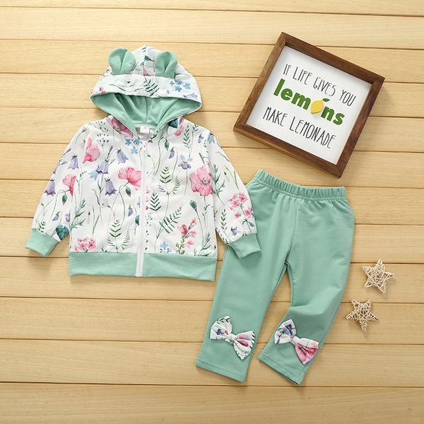 

newborn infant baby girls hoodie t shirt + camouflage pants outfits set vetement enfant fille toddler clothes w1106, White