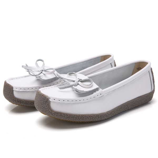 

women fashion slip on boat shoes lady square toe bow-knot flat shoes, Black