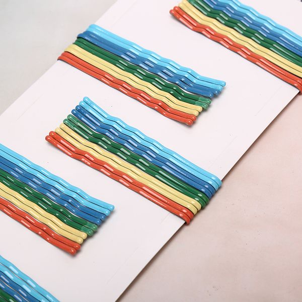 

50 шт. / компл. оптовая заколка для волос заколки волны плоские изогнутые шпилька для укладки металлические заколки конфеты цвет булавки для, Slivery;white