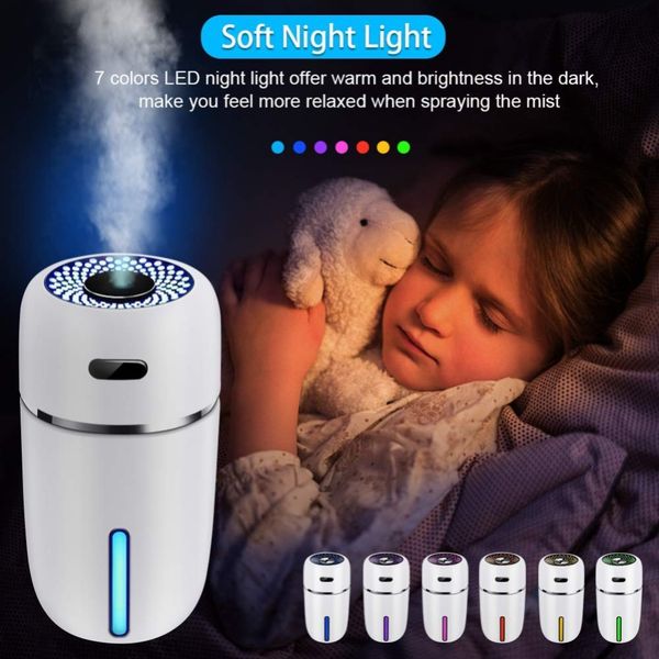 

portable mini usb humidifier 200ml ultrasonic cool mist humidifier for bedroom home office travel auto