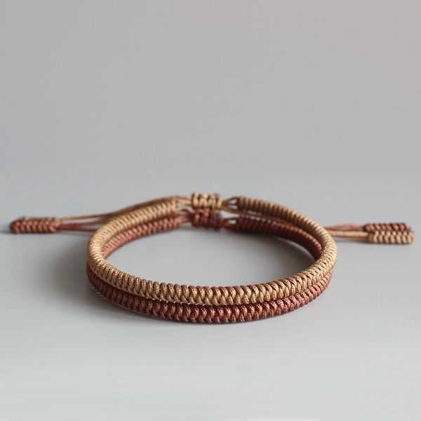 

original tibetan buddhist handmade lucky knots rope bracelets handmade size adjustable buddhism braided bangle bring good luck, Black