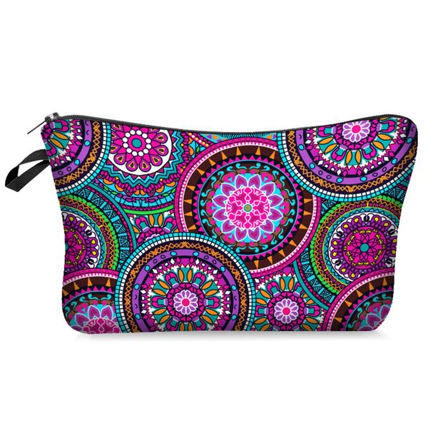 

floral printing makeup bags with multicolor pattern mandala cosmetics pouchs for travel ladies pouch women cosmetic bag