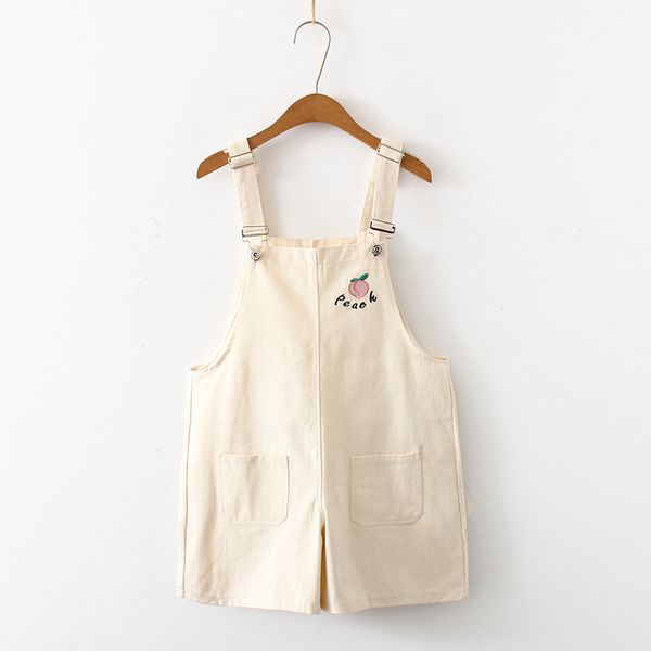 

summer fashion sweet peach embroidery loose bib pants shorts woman, White;black