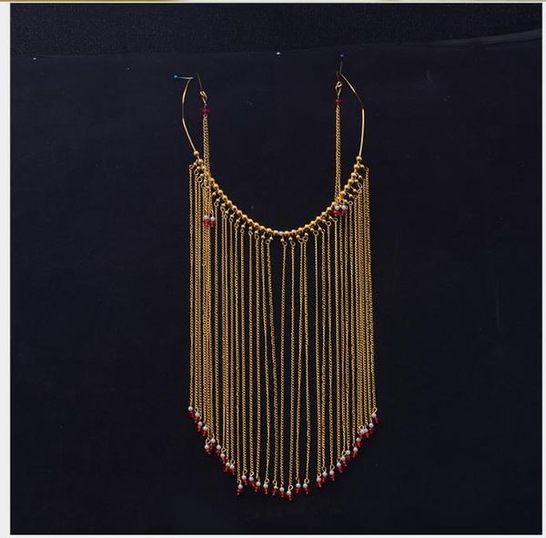 

ancient wedding curtain fringed hair decoration wedding toast costume accessories, Slivery;golden