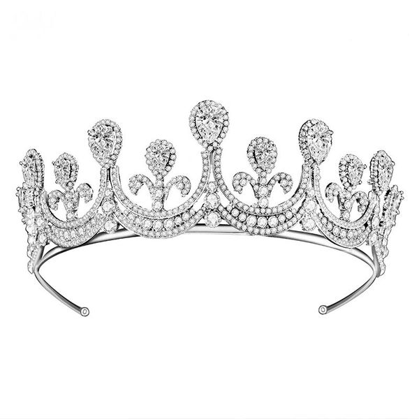 

new fashion luxury shining rhinestone royal princess tiaras crown bridal bride noiva wedding party headbands hair jewelry, Golden;white