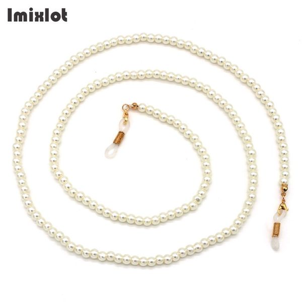

imixlot women handmade elegant white simulated pearl eyewears chains glass beaded eyeglass lanyards cord holder glasses rope