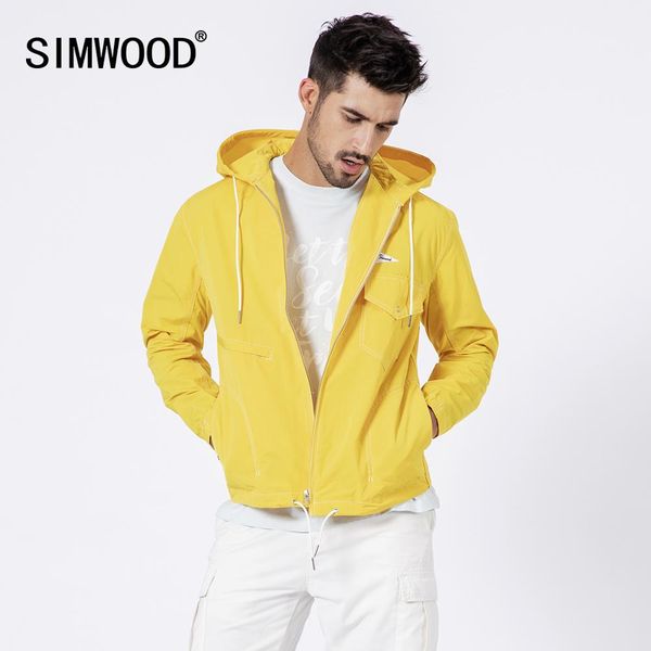 

simwood 2019 autumn new jackets men fashion causal zipper hooded jackets brand clothing coats 190216, Black;brown