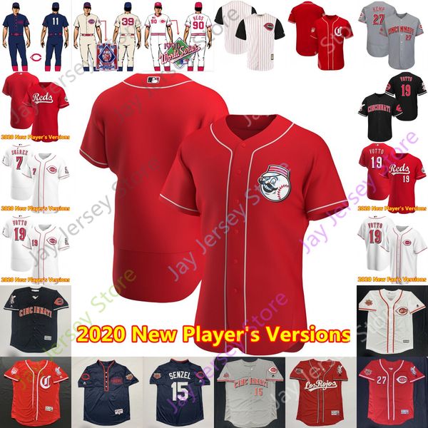 

cincinnati jersey reds trevor bauer mike castillo moustakas eugenio suarez joey votto aristides aquino ken griffey nick senzel pete rose, Blue;black