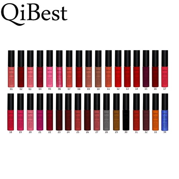 

qibest brand lip gloss long-lasting matte non-stick cup no fade liquid lipstick with cream coloration and glossy 25 color