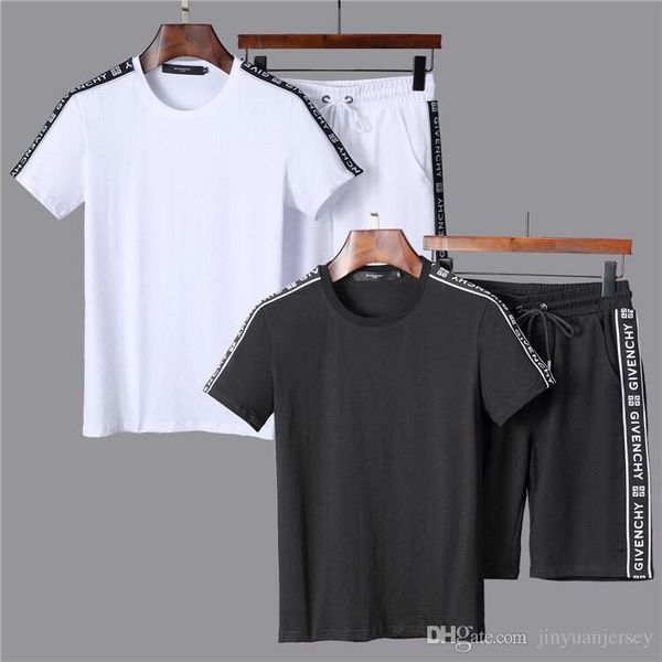 

2019 letter outfits мужская одежда спортивный костюм 2 шт. мужские спортивные костюмы брюки футболки шорты комплекты спортивные костюмы летн, Gray