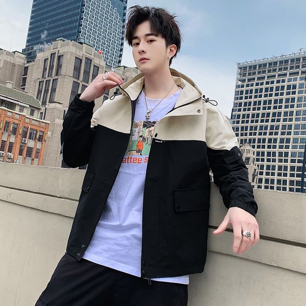 

men's wear new style thin men's casual jacket korean-style trend loose-fit clothes wear jacket wholesale, Black;brown