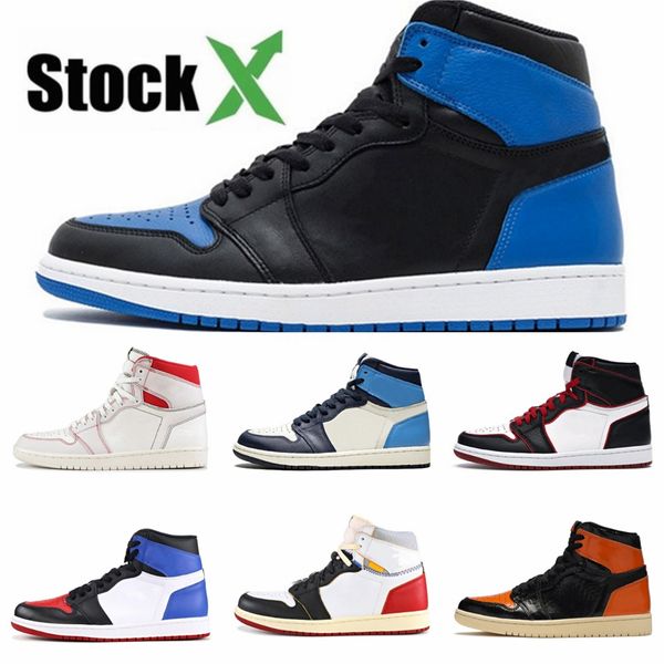 

high 1 1s og jumpman basketball shoes court purple white pine green black bred toe shattered backboard travis scotts designer sneaker #qa904