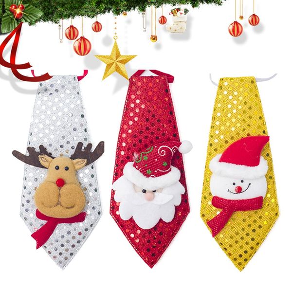 Christmas New Year Sequin Tie Party Accessories Boys Creative