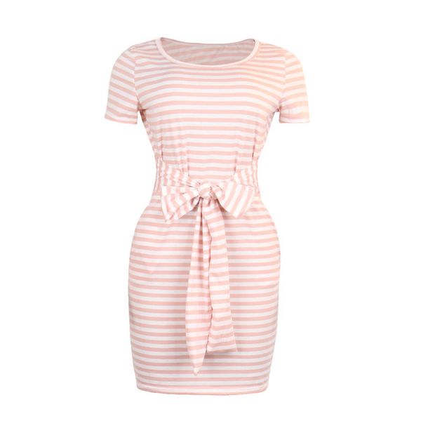 

womens designer casual dresses womens crew neck print striped cap sleeve summer a line womens club clothing, Black;gray