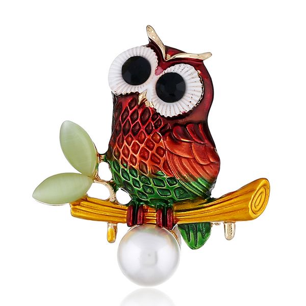 

creative chinese fengqin jewelry alloy owl brooch characteristic jewelry, Gray