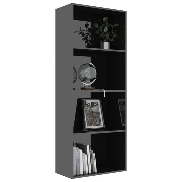

стеллаж с 4 полками black glossy 60x30x151.5 cm в дсп гостиная мебель