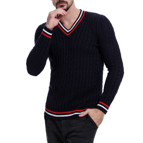 

2019 autumn men fashion sweater solid cotton v-neck knitted sweater male winter casual preppy style long sleeve slim, White;black
