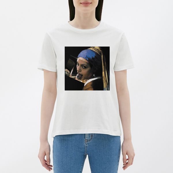 

btst fashion hip hop lady 3d design printing casual tee korean clothes o-neck harajuku cute style funny casual vintage tees, White