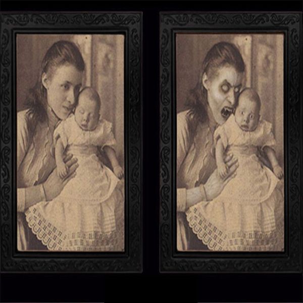 

lenticular 3d changing face scary portrait haunted spooky hanging picture decorative wall p frame home decor dropship #82150