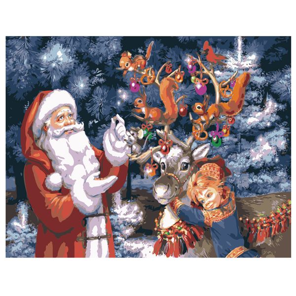 2019 Paint By Numbers Kit Santa Claus Christmas Decor Painting Framed Unframd Diy Acrylic Set For Adults Beginners From Diypaintings 1133