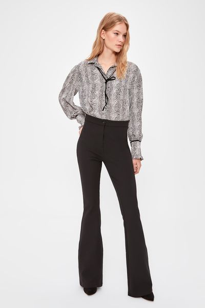 

trendyol spanish bell-bottomed pants twoaw20pl0576, Black;white