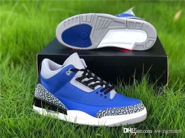 

air authentic 3 varsity royal man basketball shoes blue cement grey ct8532-400 3s men retro sports sneakers with box