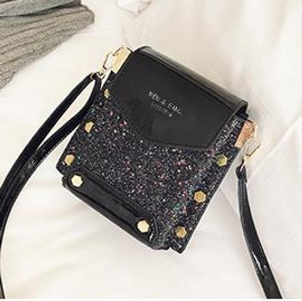 

bag female 2020 new wave korean version of autumn and winter retro wild fashion simple sequined shoulder messenger bag small square bag