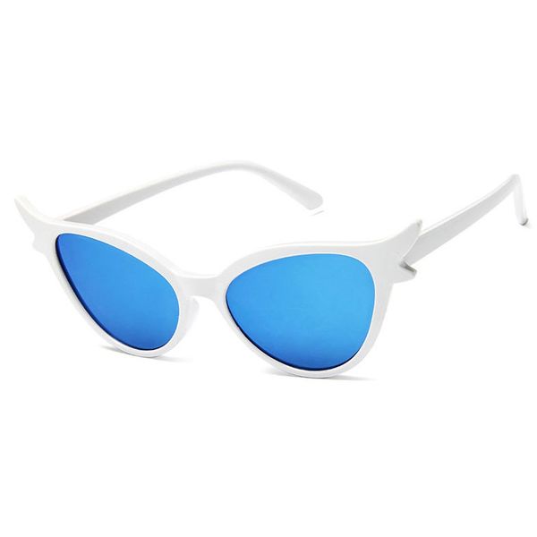 

1 women's sunglasses fashion vassl brand designer triangle cat eye glasses frame red colorful round sunglasses glasses gift, White;black
