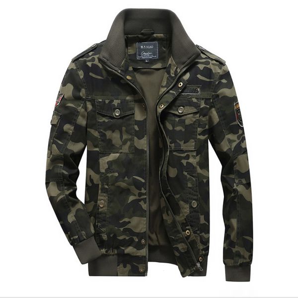

american windbreak jacket camouflage color jacket men's autumn winter stand collar fashion trend men's, Black;brown