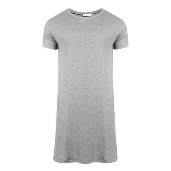 

men summer basic round neck sleeve solid long sleep shirt sleepwear night short collar black light gray navy blue, Black;brown