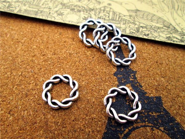 

90pcs 15mm antique silver threading ring charm pendants, Bronze;silver