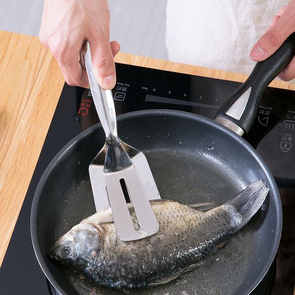 

kitchen tongs cooking utensils 304 stainless steel bread tongs/steak clamps/fried steak clamp/barbecue fish spatula large premium clip doubl