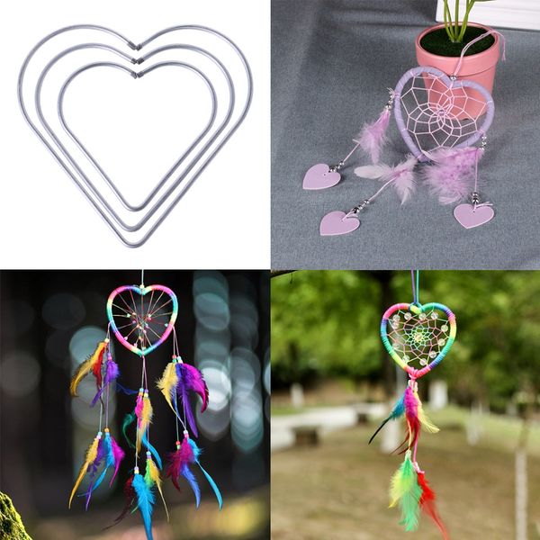 

8cm/10cm/11.5cm heart shape metal dream catcher dreamcatcher ring macrame craft hoop diy accessories 3 sizes