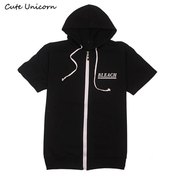 

2017 new arrivals bleach coat short sleeve hooded jacket men thin boys clothes mens jackets and coats outerwear clothing, Black
