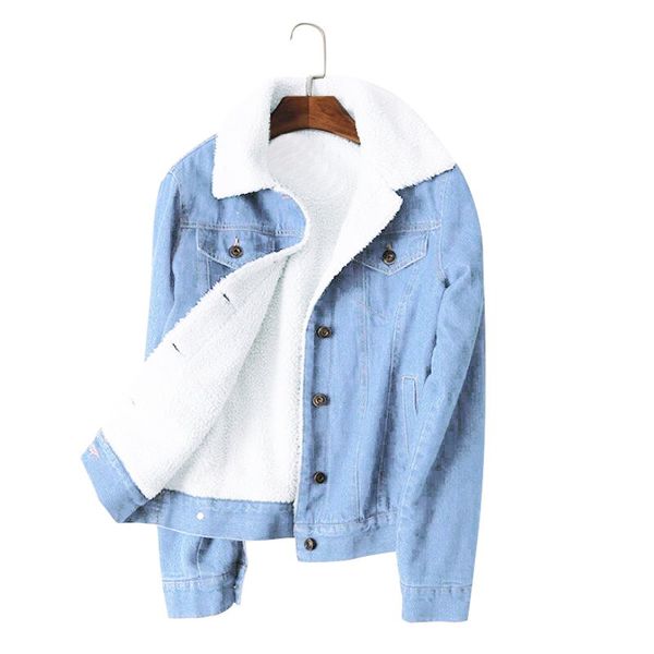 

spring autumn winter new 2019 women lambswool jean coat with 4 pockets long sleeves warm jeans coat outwear wide denim jacket, Black;brown