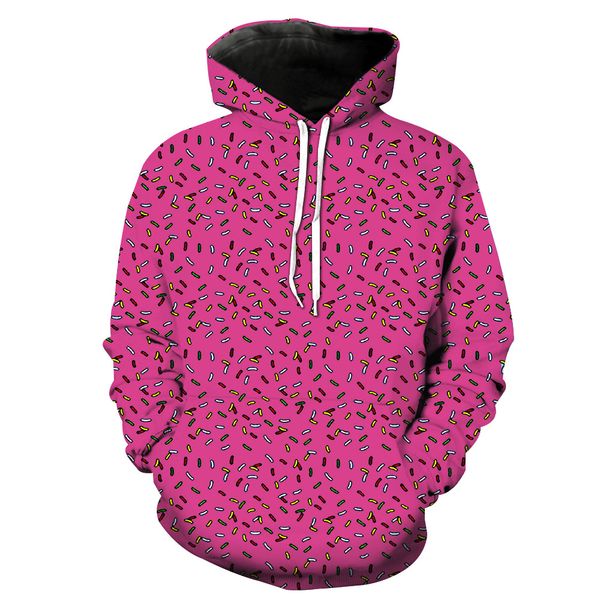 

Autumn and Winter New Trend Printing Series Mens Hoodie Sweatshirt Fashionist Love Long Sleeve Printing Patch Pocket Pullover Hoodies Pink