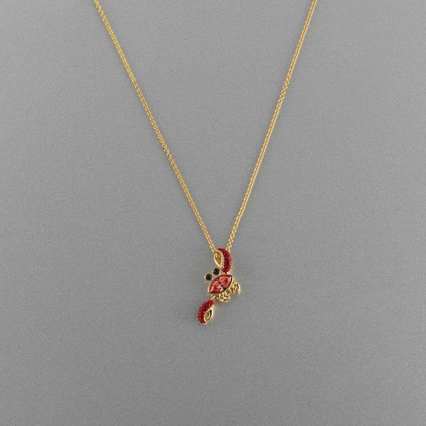 

2019 new crystal cute red crab pendant necklace summer vitality fashion wild woman clavicle chain swan brand boutique jewelry, Silver